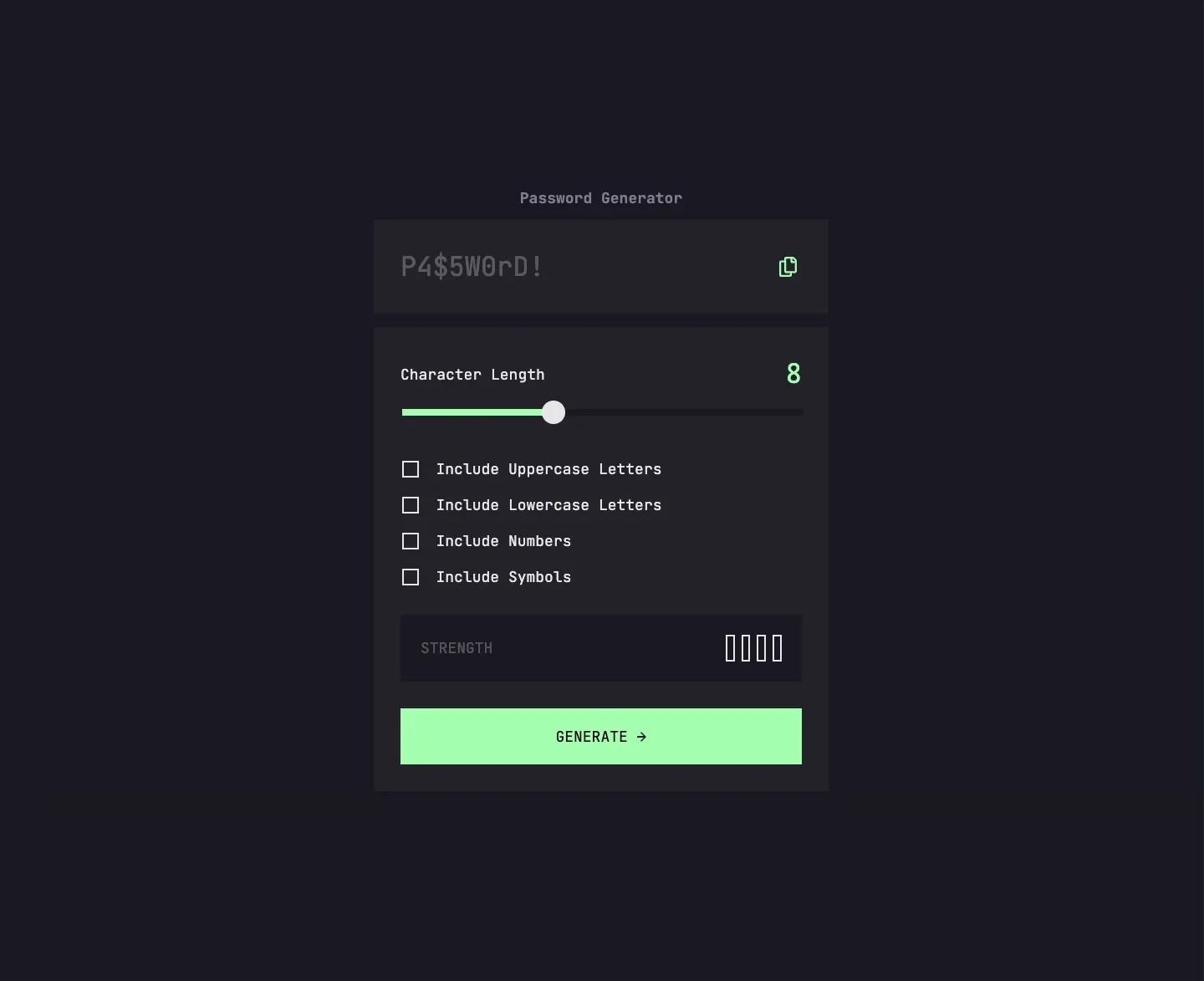 Password Generator on desktop